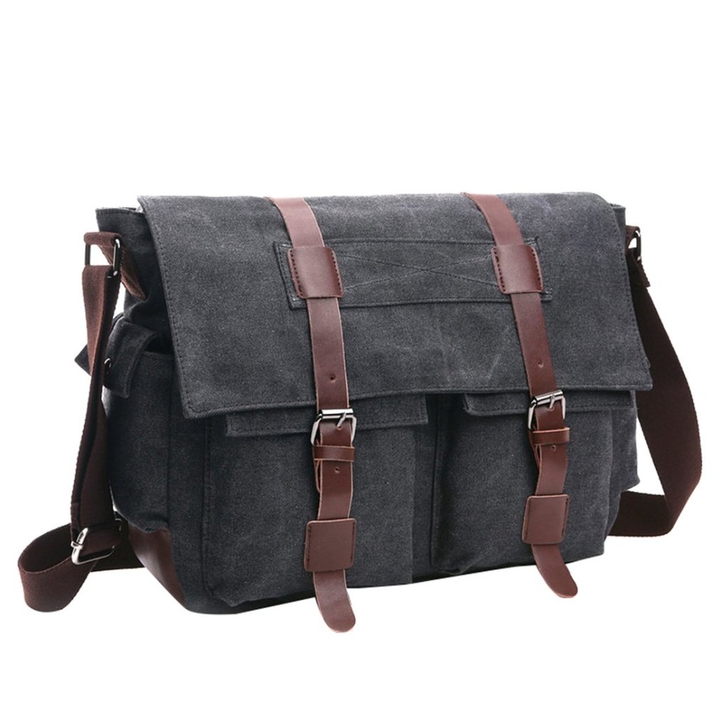 Canvas crossbody messenger bag